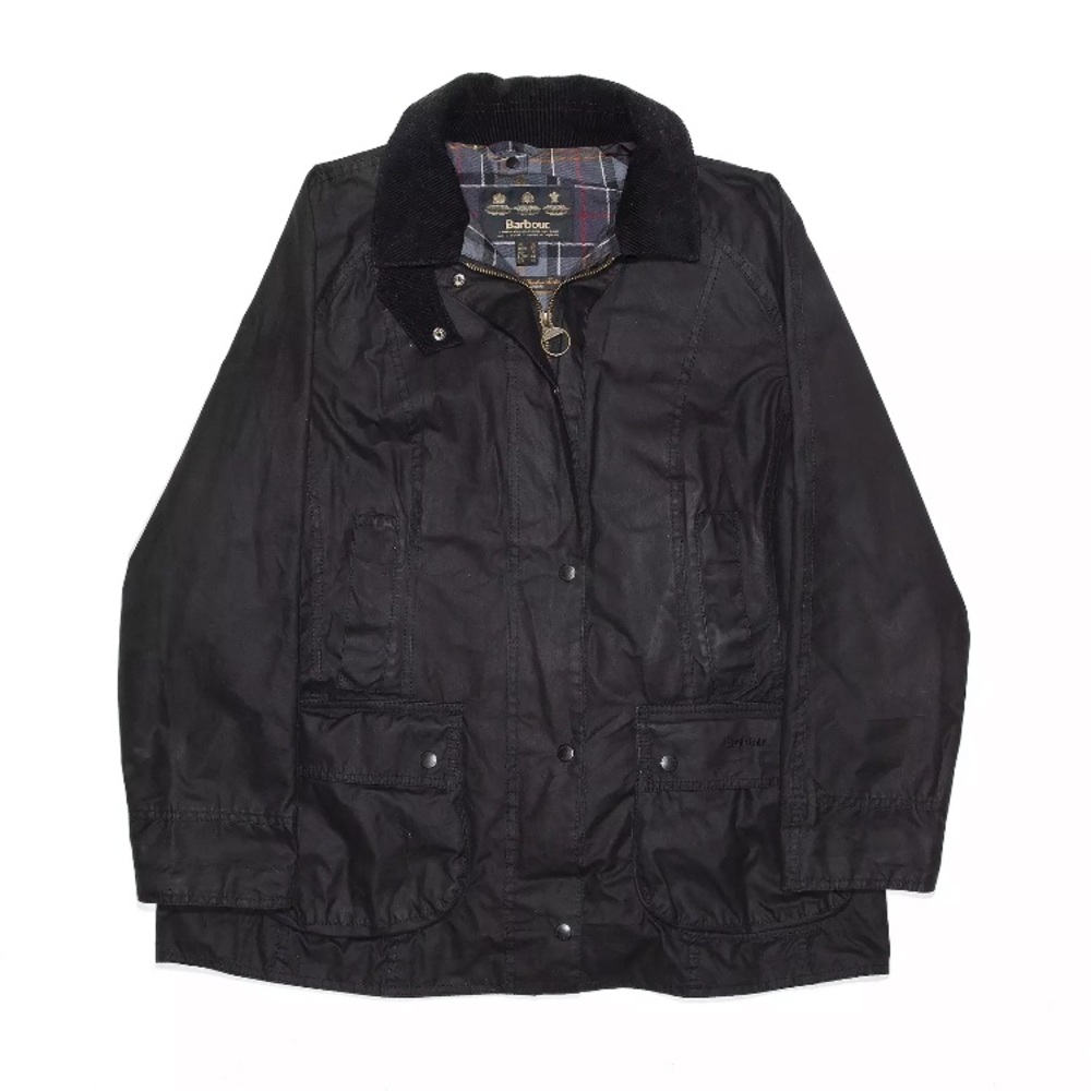 Barbour black Beadnell jacket with brand new black Barbour hood. Size US 12.